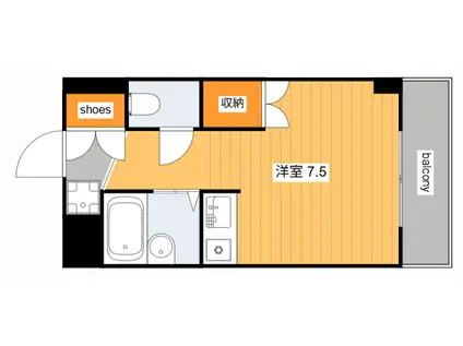 ラポール祇園(ワンルーム/3階)の間取り写真