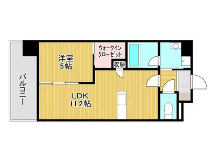 サンシャイン・キャナル小倉(1LDK/12階)の間取り写真