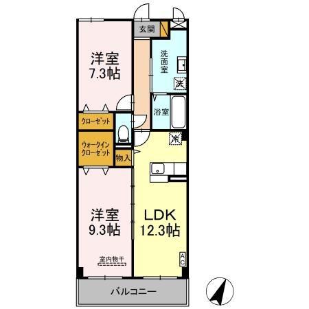 グラン・テール(2LDK/3階)の間取り写真