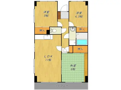 第一田口ビル(3LDK/4階)の間取り写真