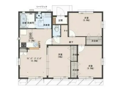 リベルテ フォレスト C(3LDK/2階)の間取り写真