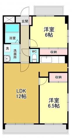プランドール笠取(2LDK/3階)の間取り写真