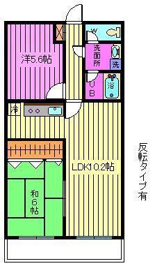 アベニュー弐番館(2LDK/3階)の間取り写真