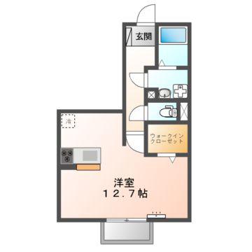 D-ROOM土岐(ワンルーム/2階)の間取り写真
