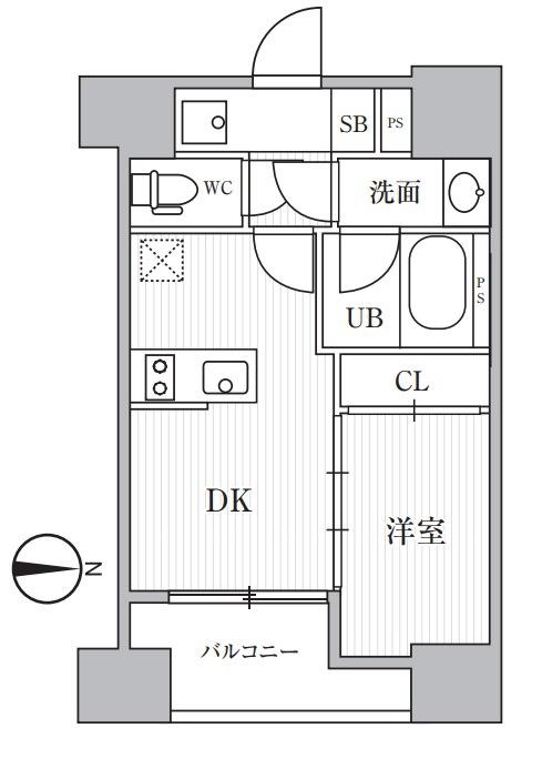 CAVANA SHINTOMICHO(1DK/2階)の間取り写真