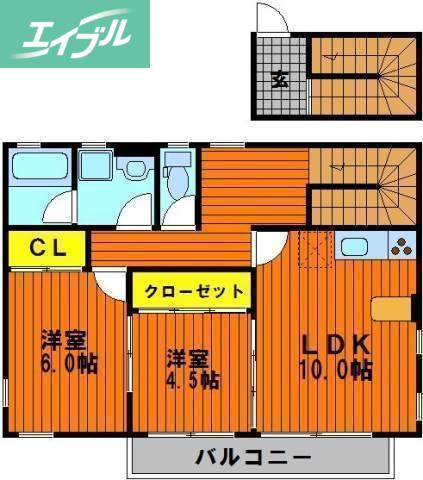 フェリーチェ中仙道(2LDK/2階)の間取り写真