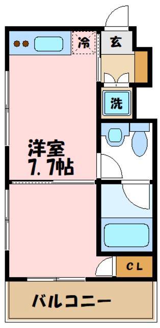アプレパークス百合ヶ丘(ワンルーム/4階)の間取り写真