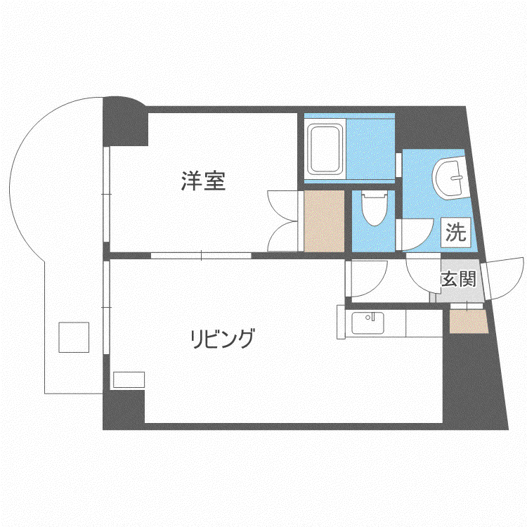 プレミエール円山(1LDK/4階)の間取り写真