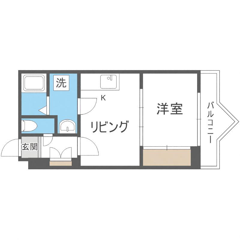 パスウェイ弐番館(1LDK/4階)の間取り写真
