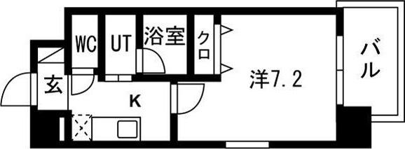 ブルームライフ新栄(1K/7階)の間取り写真