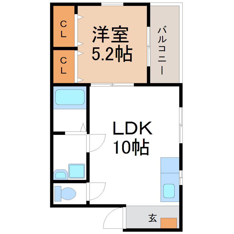 アルファーステイ T・H(1LDK/2階)の間取り写真