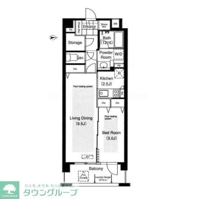 コンフォリア下落合(1LDK/2階)の間取り写真