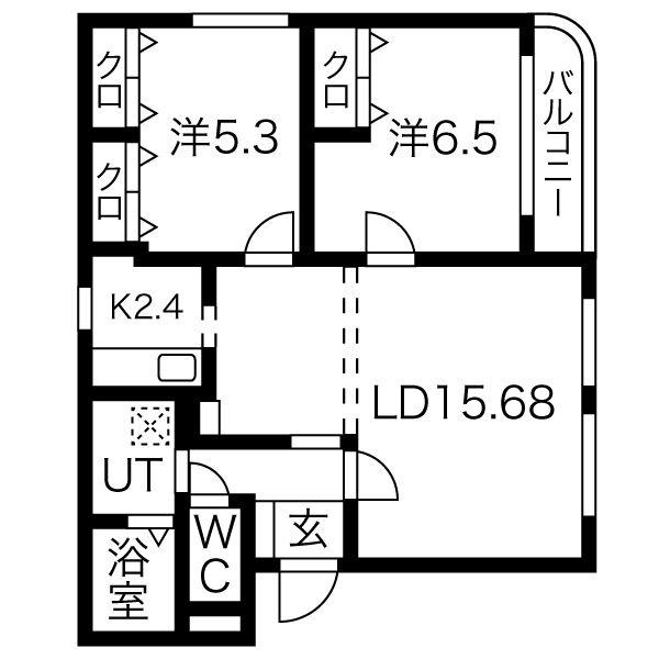 VESTLIFE21(2LDK/2階)の間取り写真