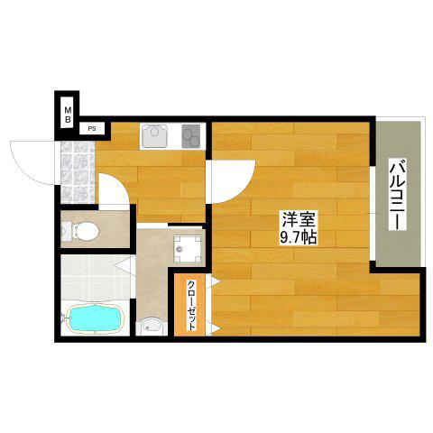 フジパレス江坂VII番館(1K/1階)の間取り写真