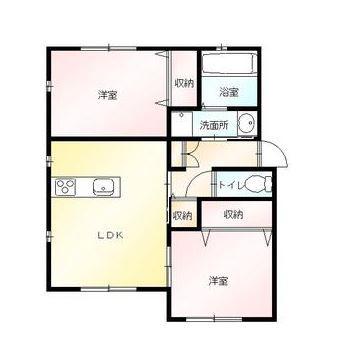 パルデロート・G棟(2LDK/1階)の間取り写真