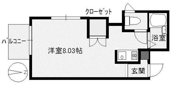 ミラハイツ伊島(ワンルーム/3階)の間取り写真