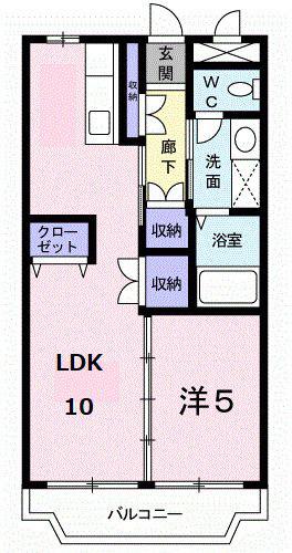 アメニティーハイツ(1LDK/1階)の間取り写真