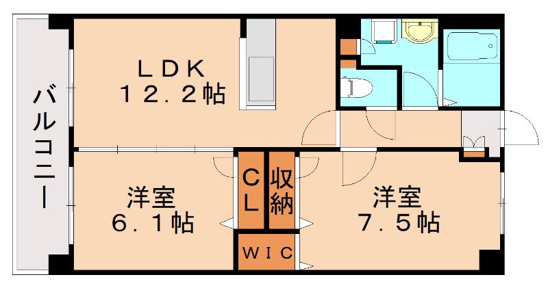 RESIAS DAZAIFU BLDG(2LDK/2階)の間取り写真