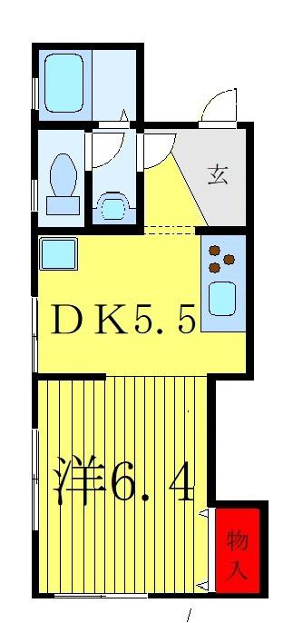 桂芳山ビル(1DK/2階)の間取り写真