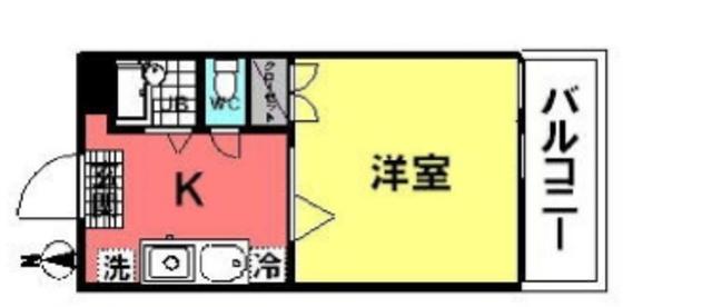 ハイムあや(1K/1階)の間取り写真