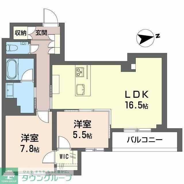 メリア調布(2LDK/3階)の間取り写真
