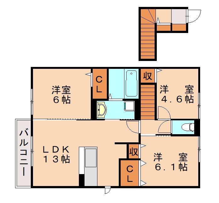 アーク伊都の杜 B棟(3LDK/2階)の間取り写真