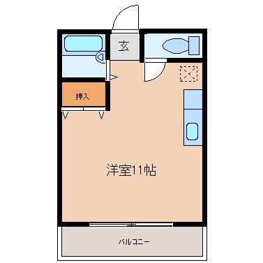 ホープフルハイツ(ワンルーム/1階)の間取り写真