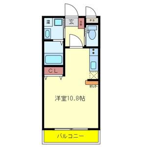 ハイツプランドールII(ワンルーム/2階)の間取り写真