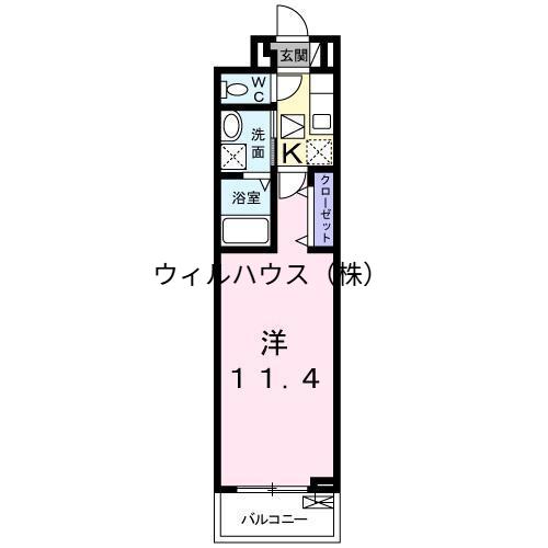 ルミウスⅤ(1K/2階)の間取り写真