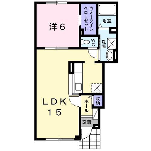 ミニョン・アンジュ(1LDK/1階)の間取り写真