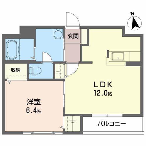 ディアス国見町(1LDK/2階)の間取り写真