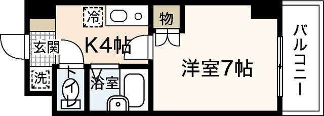 プロスペリテタケダ(1K/6階)の間取り写真
