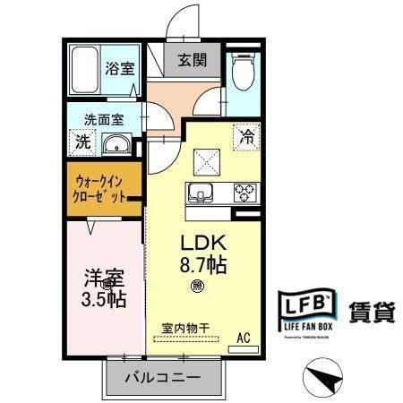ローゼン・リッターII(1LDK/1階)の間取り写真