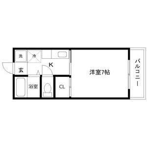 サンレモハイツ上杉(1K/3階)の間取り写真