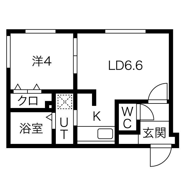 COLORE美園(1LDK/5階)の間取り写真