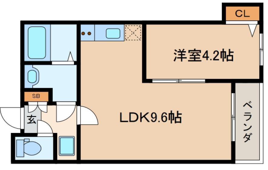 ガーネット柏(1LDK/1階)の間取り写真