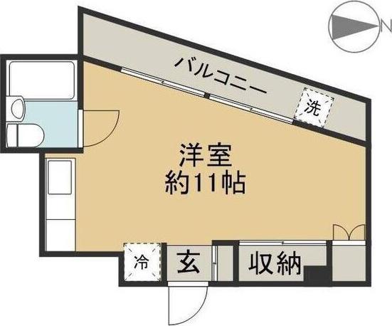 アールズ広瀬(ワンルーム/5階)の間取り写真