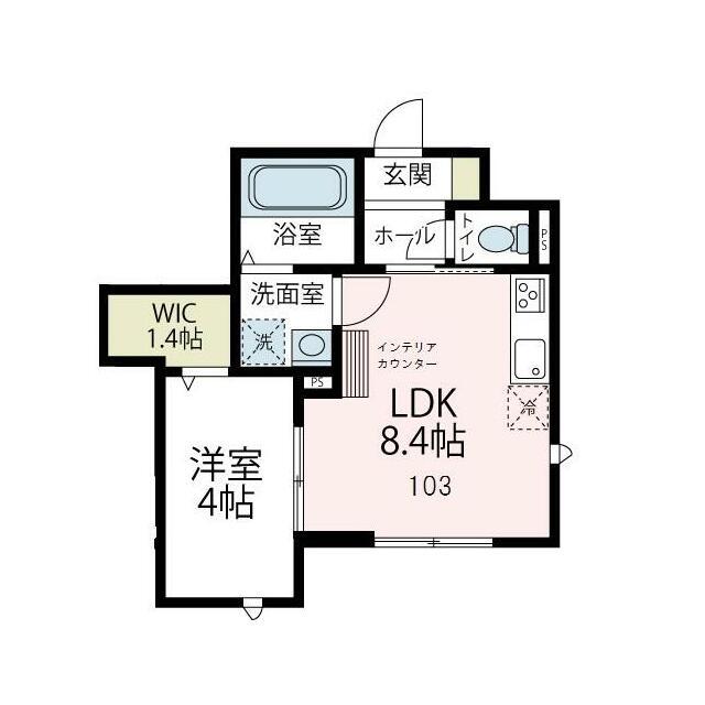 フラワーコート(1LDK/1階)の間取り写真