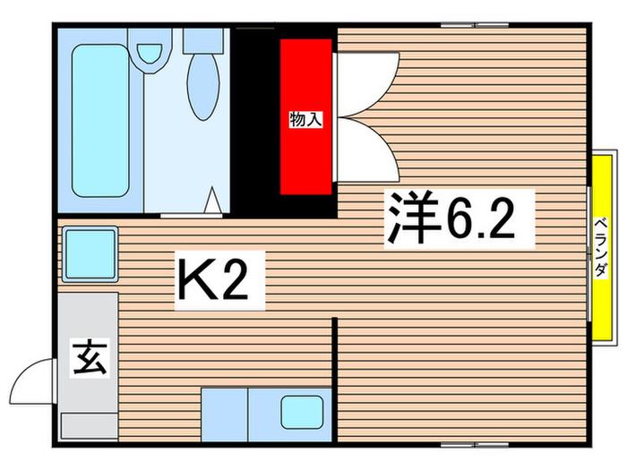 FLAT.Y(ワンルーム/2階)の間取り写真