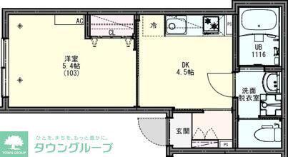 KEIAI RESIDENCE 八王子II(1DK/1階)の間取り写真