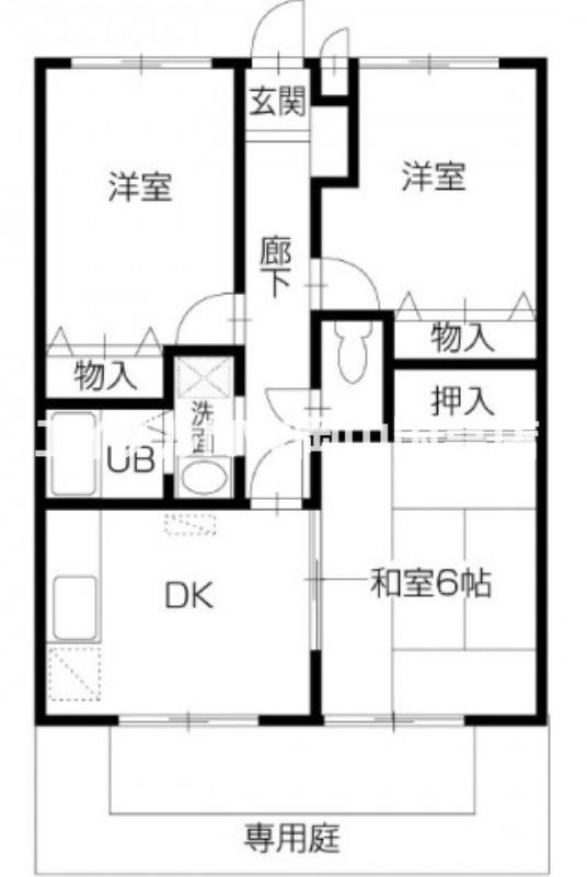 フォブール長船(3DK/1階)の間取り写真