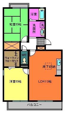 ユイ・アルブールII(2LDK/1階)の間取り写真