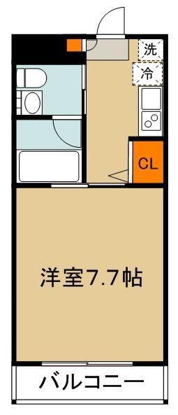 クレールコート(1K/1階)の間取り写真