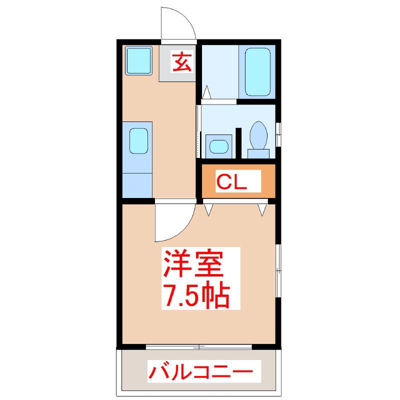 ディライトハイムA(1K/5階)の間取り写真
