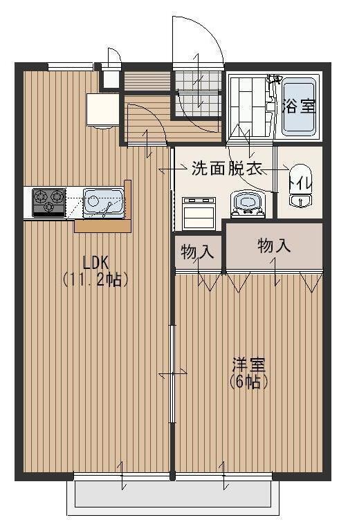 コンフォート東久留米B(1LDK/2階)の間取り写真