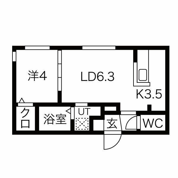 TERRACE KASUMI(1LDK/4階)の間取り写真