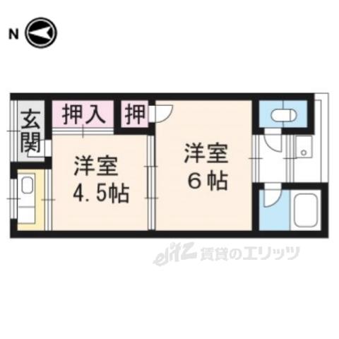 コーポ田中(2K/2階)の間取り写真