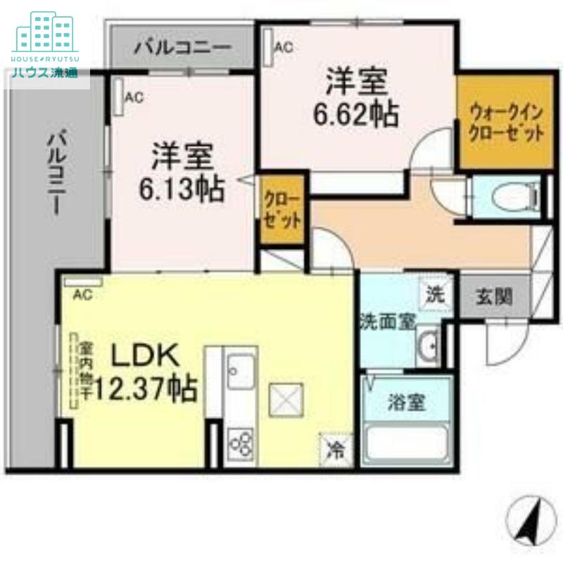 アリビオ(2LDK/1階)の間取り写真