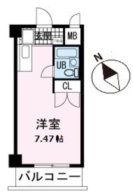 第2のぼりマンション(ワンルーム/1階)の間取り写真