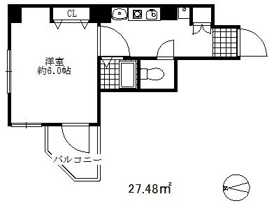 シティスパイア神戸元町2(1K/4階)の間取り写真